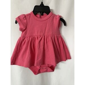 Primary Baby Girl's Size 0-3 Months Pink 100% Cotton Dress Romper All In One G24